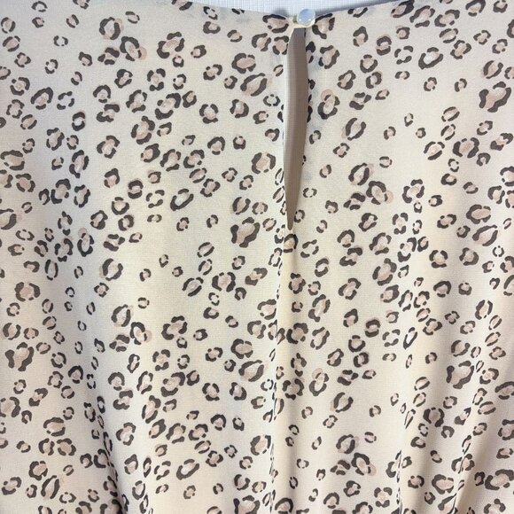 Leopard Print Long-Sleeve Ruffled Dress With Elastic Waist & Flounce Hem Size S - Picture 3 of 11